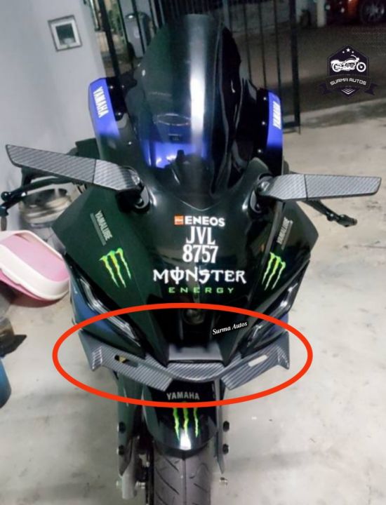 Motorcycle Front Winglet For YAMAHA R15M / R15 V4 Motorbike Long wings ...