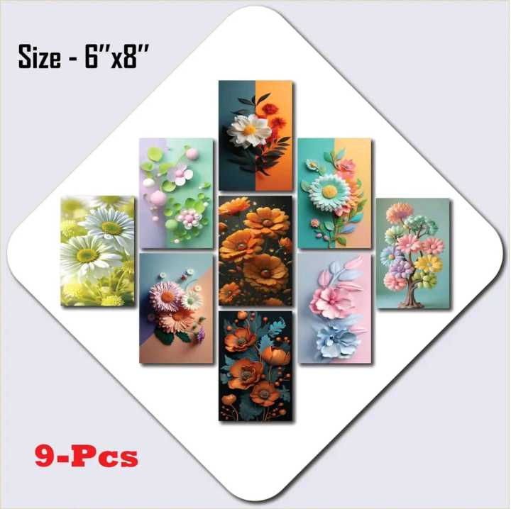🖼️ 9pcs Unique Design Wallmate Combo Set – Perfect for Home & Office ...