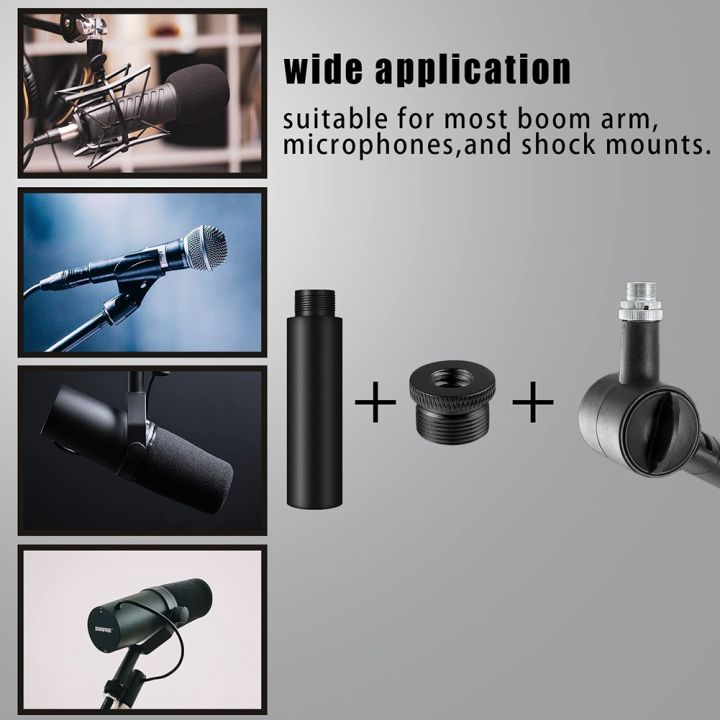 2Pcs%20Mic%20Stand%20Extension%20Tubes%20with%201Pc%20Metal%20Adapter%20for%20Desk%20Stands%20-%20Image%206