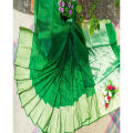 Tangail tat Half silk saree Green colour - Sari - Saree - শাড়ি. 