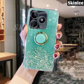 Phone case For Realme Note 60 Back cover Glitter Starry Sky Bling Ring Lanyard Shiny Transparent Holder Stand Girls Soft Cover For Realme Note 60 Cover cases. 