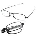 Portable 2 Pairs Of Compact Folding Reading Glasses With Mini Flip Top Carrying Case For Fashion Men And Women Rotation Eyeglass +1.5 Black &+2.0. 