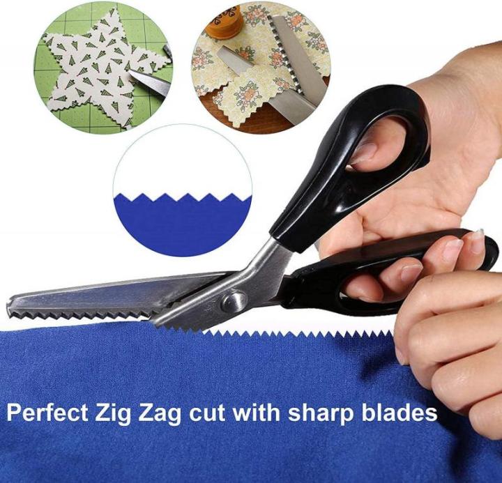 Sewing%20Scissors%20Stainless%20Steel%20Pinking%20Shears%20Comfort%20Grip%20Handled%20Professional%20Crafts%20Dressmaking%20Zig%20Zag%20Cut%20Scissors%20-%20Image%205
