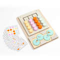 Children's Montessori Rotating Four Walking Game Chess Gear Maze Shape Color Enlightenment Classification Wooden Toys.