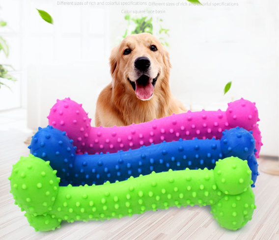 Dog Toy Dog Artificial Bone with Thorn Bone Rubber Molar Teeth Pet Toy Dog bite Resistant Molar Training