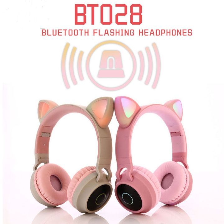 BT028C%20Cute%20Cat%20Ear%20Bluetooth%205.0%20Headphones%20Foldable%20Wireless%20Headphone%20with%20Mic%20(Red)%20-%20Image%204
