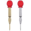 2 Pcs High Speed Center Punch,Center Hole Punch Marker Scriber For Wood,Metal,Plastic,Car Window Puncher Breaker Tool With Cushion Cap And Adjustable Impact-Gold/Silver. 