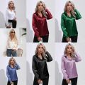 Satin Silk Button Down Shirts for Women Dress Shirts Long Sleeve Blouses Female Shirts.