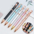 Pink Cherry Blossom Pen Rose Flower Pen Metal Ballpoint Pen Cute Rotary Ball Pens Business Signature Pens Office School Writing Supplies.
