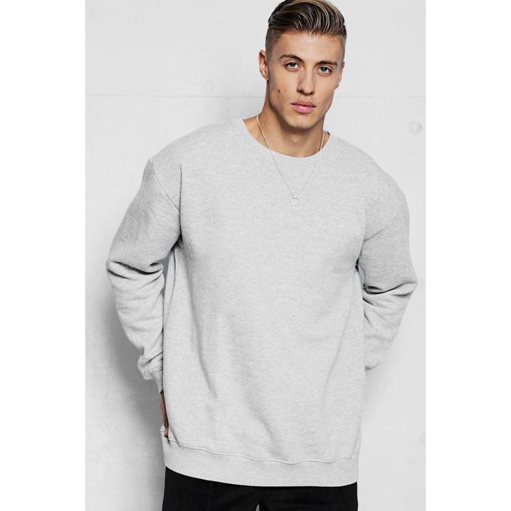 Full Sleeves Plain Mens ash Sweatshirt