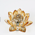 Wedding home decoration colorful crystal crafts multiple sizes crystal lotus flower ornament.