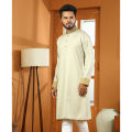 Westeen Cotton Linen Cream Color Punjabi. 