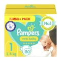 Pampers 1 Belt Dry New Baby Diaper Jumbo Pack (2-5kg) - 80Pcs.