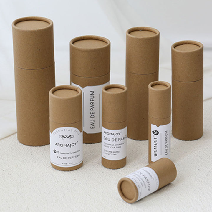 Thickened Kraft Paper Jar Box Paper Gift Packaging Round Cylinder Oil Bottle Package Cardboard Tube For Oil Perfume-MINETTE
