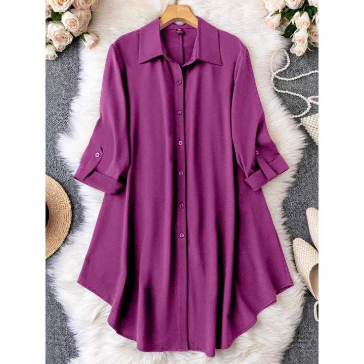 Ladies Western Fashion Purple color Long Shirt Kapor cherry georgette style  Kurti dress for Girls/women