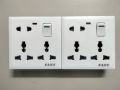 4 Pcs 8 Pin Multi Gang Socket Double 3 Pin- 1Piece 2 Pin Multi Function Universal Wall Switch Socket. 