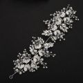 Women Silver Leaf Rhinestones Heabdand Wedding Hair Jewelry Bridal Hair Accessories for Bride Women.
