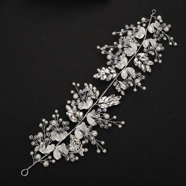 Women%20Silver%20Leaf%20Rhinestones%20Heabdand%20Wedding%20Hair%20Jewelry%20Bridal%20Hair%20Accessories%20for%20Bride%20Women%20-%20Image%205