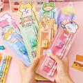 Cartoon Theme Pencil Set Fun Cute Design Kawaii Stationery Set 5pcs Set Packaged Set Cartoon Stationery for Children Students. 