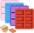 Silicone soap mold 6 DIY'S rectangular of making handmade soap.
