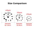 3D Wall Clock DIY Big Wall Clocks Modern Living Room Acrylic Mirror Stickers Self-Adhesive Quartz Watch Silent Home Decoration. 