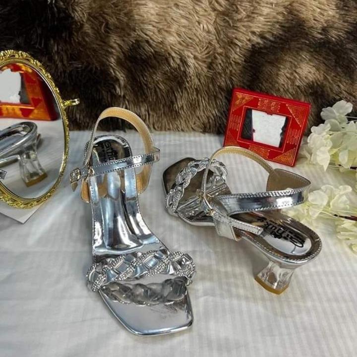 Fashionable glass Box Balance Heel Shoes For Women