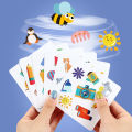 Children's Educational Logic Thinking Toy Crazy Flip Card Montessori Find Shape Animal Fruit Shadow Pairing Shape Puzzle Game. 