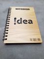 Notebook Diary Journal Black Idea Wooden Light Large Spiral Binding Stationery Item Register- 1 Piece. 