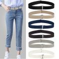 Adjustable Size Flat Buckle Elastic Waist Belt Jeans Pant Belt Women Belt No Show Stretch Belt Invisible Belt Slim Elastic Band. 