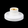 Round Lamp Holder E27 Screw Mouth Flat 80mm LED Bulb Base Plastic Light Fixing Converter White Socket Adapter.