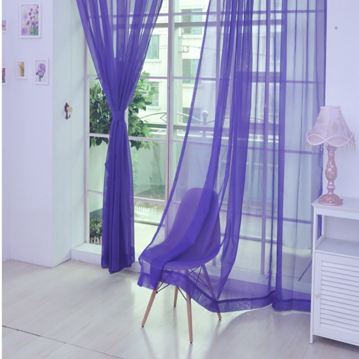 1%20Pcs%20Pure%20Color%20Tulle%20Door%20Curtain%20Panel%20Sheer%20Scarf%20Valances%20Living%20Room%20Window%20Finished%20Curtains%20For%20Bedroom%20Rideaux%20Drapes%20-%20Image%203