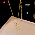 Non-fading M letter titanium steel necklace for women, versatile, exquisite and high-end clavicle chain, fashionable light luxury niche pendant.