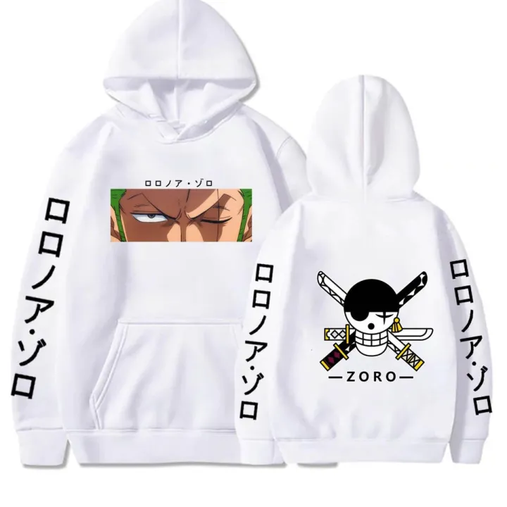 One Piece Anime Hoodie Roronoa Zoro Print Funy Pullover Long Sleeve Loose Casual Fashion Sweatshirt Uniex Daraz .bd