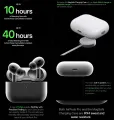 AirPods Pro 2nd generation Special Black Edition ANC In Ear Noise Cancelling Headphone Wireless Bluetooth Earbuds by Alpha.