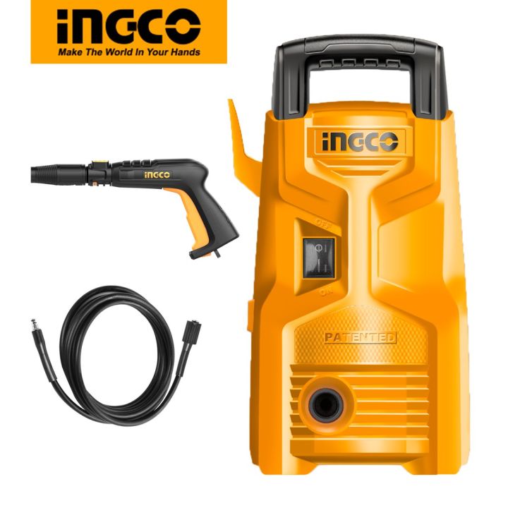 INGCO 1200W High Pressure Washer with Aluminium Wire Motor and Auto Stop System HPWR12008