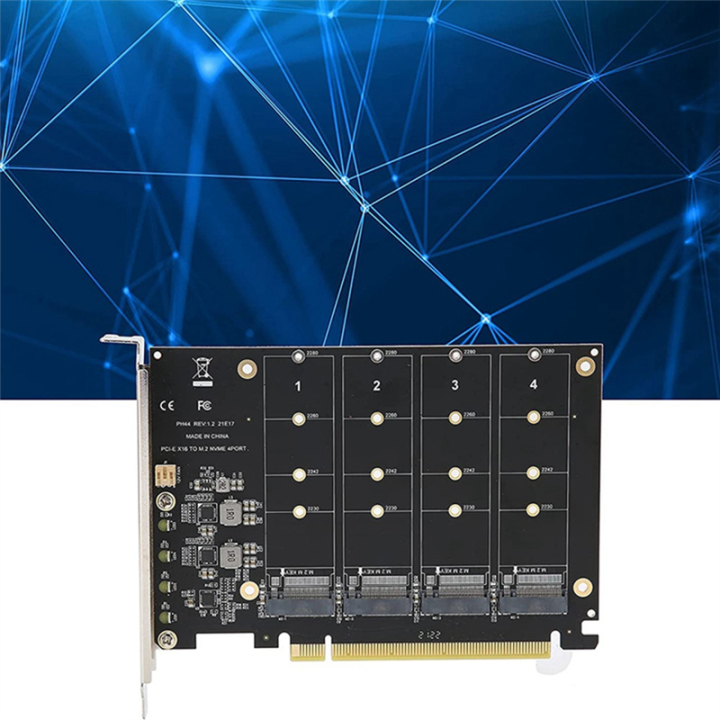4%20Port%20M.2%20NVMe%20SSD%20To%20PCIE%20X16M%20Key%20Hard%20Drive%20Converter%20Reader%20-%20Image%202