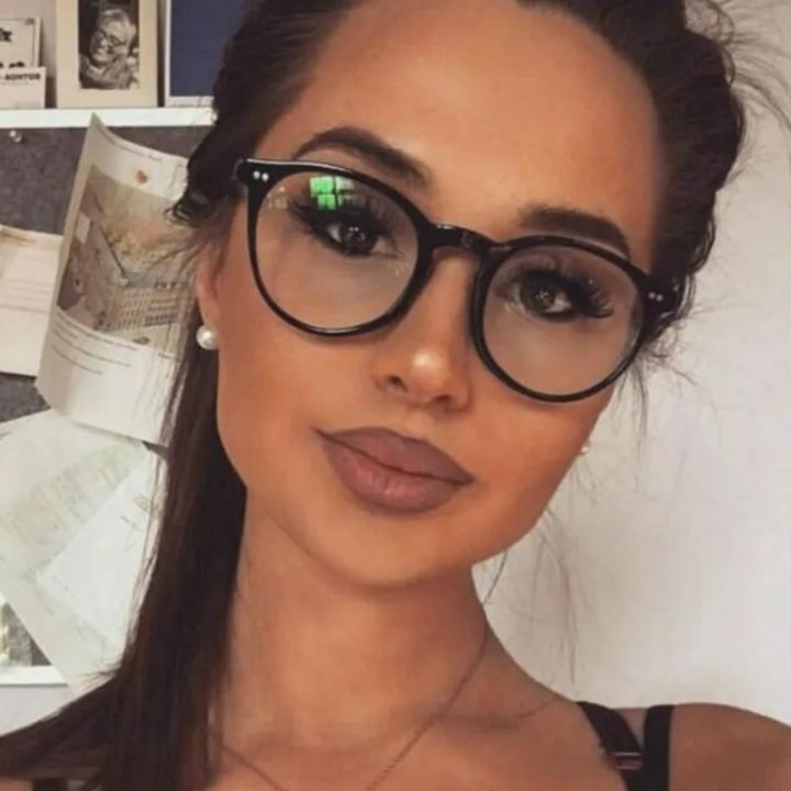 New Fashion Women Glasses Frame Men Black Eyeglasses Frame Vintage Round Clear Lens Glasses Optical Spectacle Frame