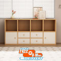 RK Engineered Wood Bookshelf Storage Cabinet Organizer Shelf Multi Storage Space Wooden Rack Display Shelf With Door and Drawers. Size: L48 XH24.