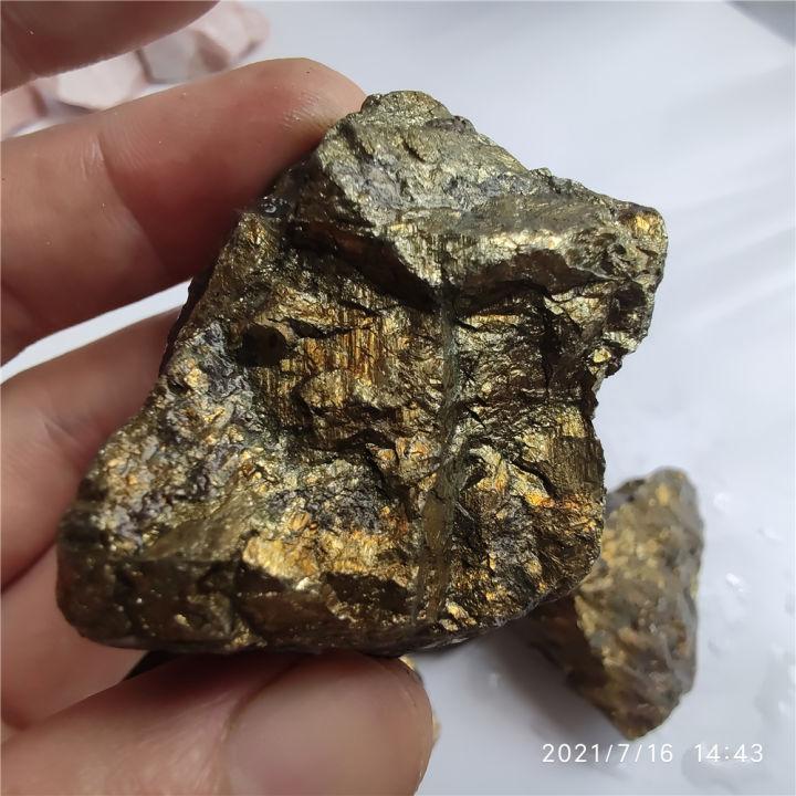 【Exclusive Discount】 Natural Containing Silver and Copper CuFeS2 Chalcopyrite Mineral Stone Teaching Specimens Experimental