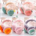 【Top-rated】 Winter Ear Muffs Cute Cartoon Fruit Girls Fold Burger Shape Headphone Earmuffs Soft Warmer Earlap. 