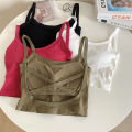 Pure Desire Style New Beauty Back Camisole Girls Inner Wear One-Piece Chest Pad Bottoming Underwear Outer Wear Wrapped Chest Tube Top Fashion. 
