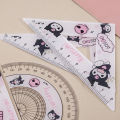 4Pcs/Set Sanrio Ruler Set Kuromi Acrylic Cute Cartoon Straight Ruler Triangle Ruler Student Stationery Gift. 