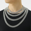 [ New ] Xuan Di Men's Necklace 15mm Exaggerated Diamond Geometric Hipster Hip Hop Ear Accessories Daikin Chain Necklace. 