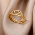 Infinity Rings for Women Girls Luxury Zircon Stainless Steel Ring 2023 Trend Couple Wedding Aesthetic Jewelry anillos mujer. 