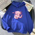 Anime Axolotl Loves Strawberry Milk Doodle Hoodie Kawaii Hoodies Winter Women Spring/Autumn Unisex Sweatshirt Harajuku Sudaderas KEEMEEUYZO.