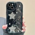 Korean 3D Glitter Star Sparkling Diamond Transparent Phone Case For iPhone 15 Pro Max 13 12 14 Pro 11 XS XR Cute Y2K Clear Cover. 