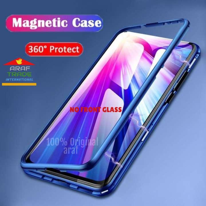 For Xiaomi Redmi Note 8 NO FRONT GLASS 360° Metal Magnetic Cover 2 in 1 Aluminum Frame case - Camera (Back Case Cover For Smartphone)