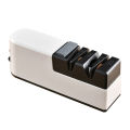 Qiunery Electric Knife Sharpener, Double-sided Sharpener With Anti Slip Base, Protective Cover, Powerful Motor Professional Electric Knife Sharpener Gift For Friend. 