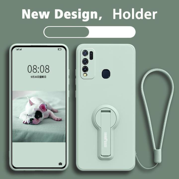 Casing vivo y30 vivo y30i VIVO Y50 phone case Softcase Liquid Silicone Protector Smooth shockproof Bumper Cover new design 360 ° with holder YTXZZJ01