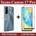 For Tecno Camon 17 Pro 2-in-1 Combo Pack (Full Screen Protector Tempered Glass +Back Hydrogel Poly). 